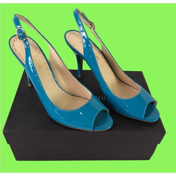 Enzo Angiolini Shoes - Enzo Angiolini Turquoise Peep-Toe Slingback Heels-size 11m-NIB